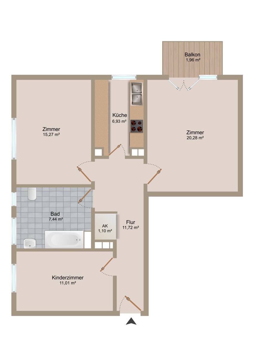 Grundriss Erdgeschosswohnung M�nchen