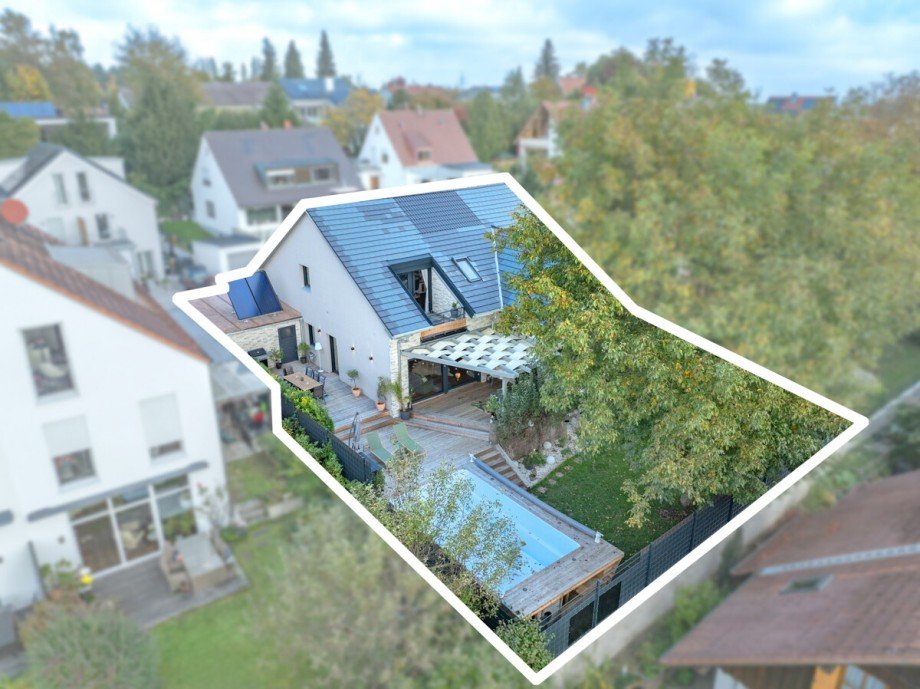 Drohnenaufnahme Einfamilienhaus Freising