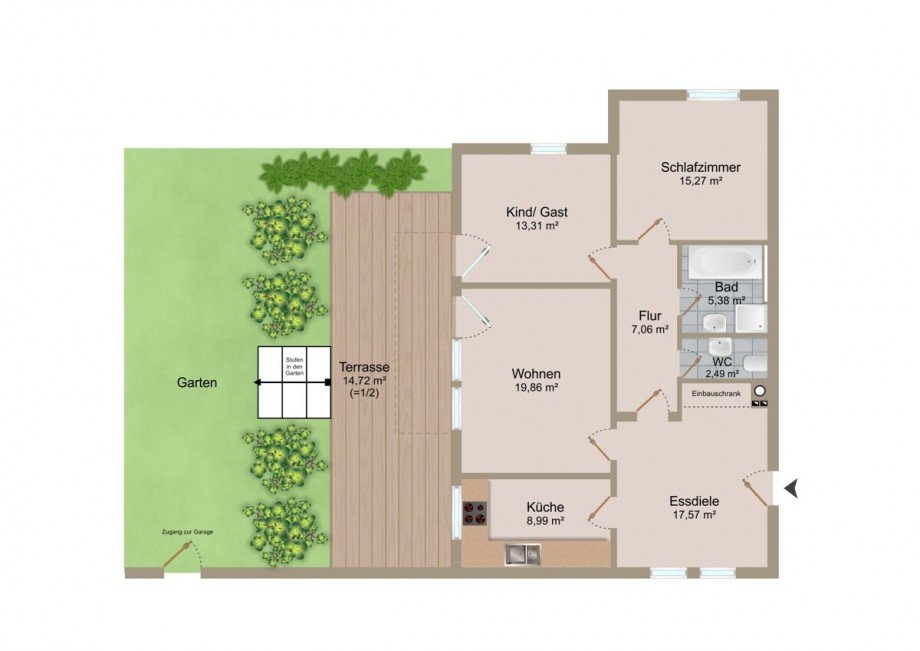 Grundriss Terrassenwohnung G�nzburg