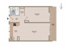 Grundriss BESTLAGE HABSBURGERPLATZ! TRAUMHAFTE 2-ZI.-WHG. MIT GRO�ER LOGGIA IN SCHWABING