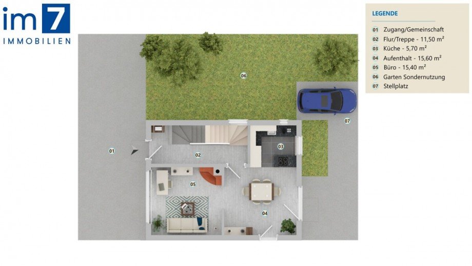 Grundriss EG Reihenhaus M�nchen / Aubing