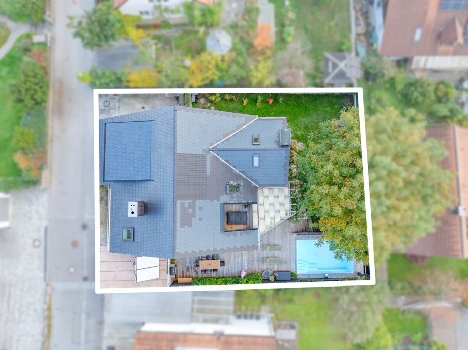 Drohnenaufnahme Einfamilienhaus Freising