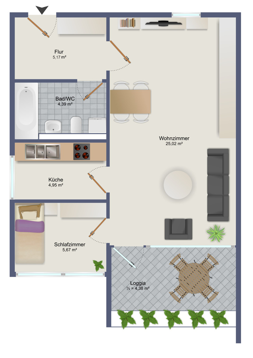 Grundriss Etagenwohnung M�nchen