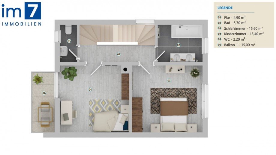 Grundriss OG Reihenhaus M�nchen / Aubing