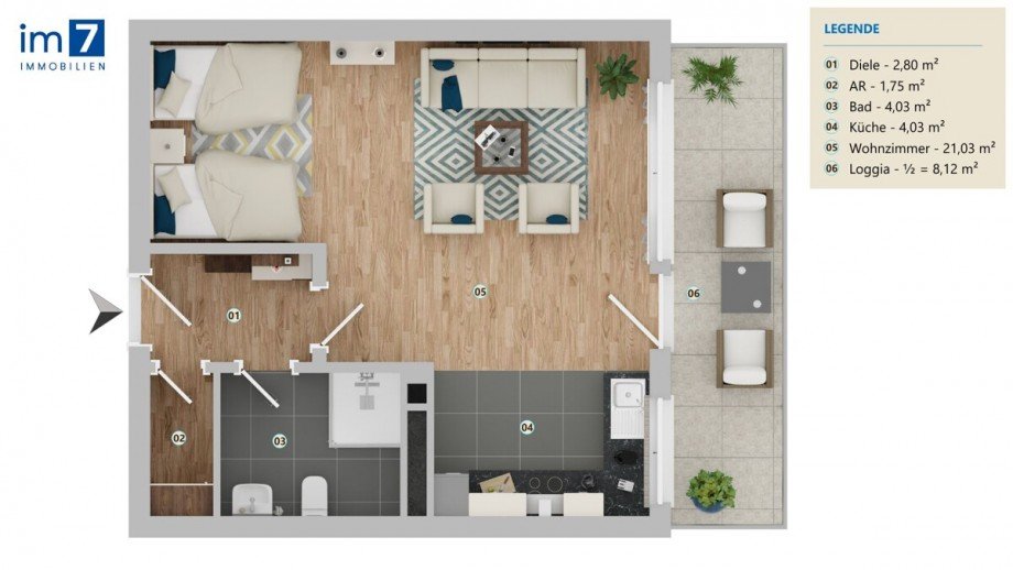 Grundriss Etagenwohnung M�nchen/Laim