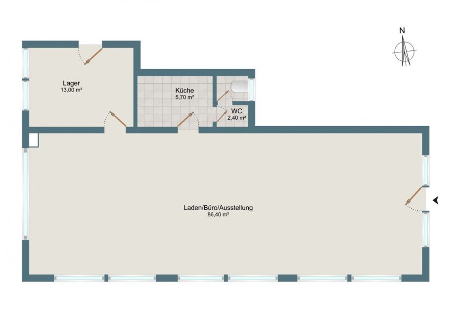 Grundriss Einzelhandelsladen M�nchen