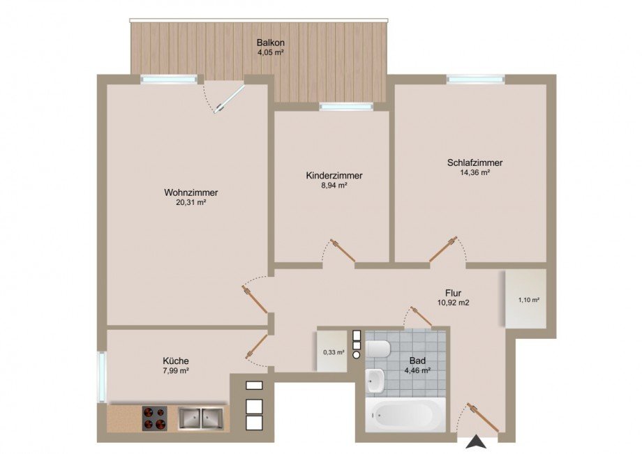Grundriss Etagenwohnung M�nchen